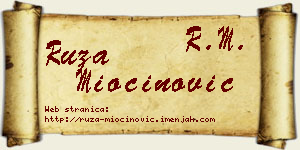 Ruža Miočinović vizit kartica